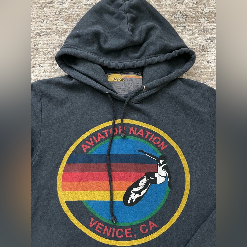 Aviator Nation Venice Beach Hoodie Pullover Dark Gray Women’s Size L‎ - Picture 5 of 9